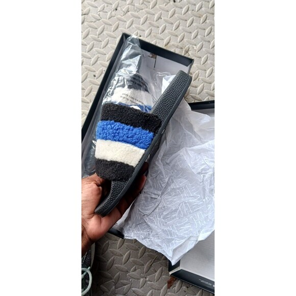 INC International Concepts Peymin Blue/Black Stripped Slide Sandals Women's 9M - Picture 6 of 7